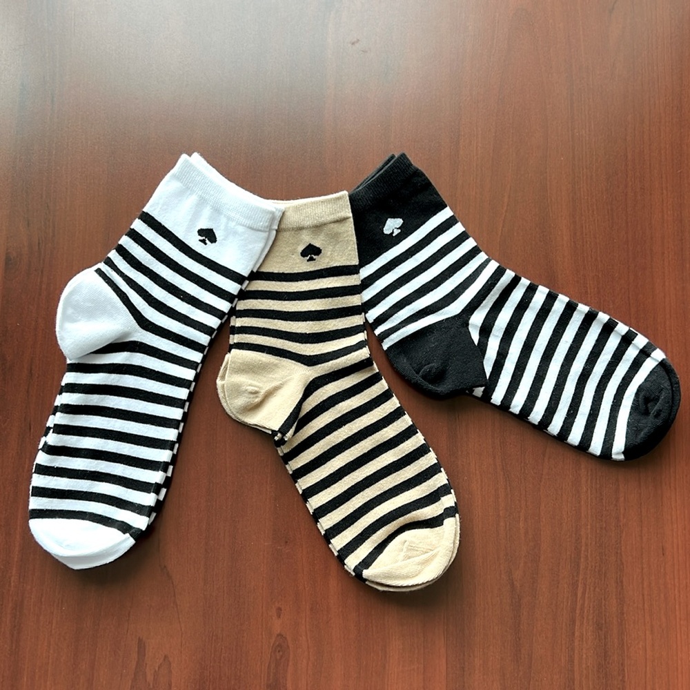 Kate Spade 3 Pairs of Gorgeous Ladies Socks NWOT